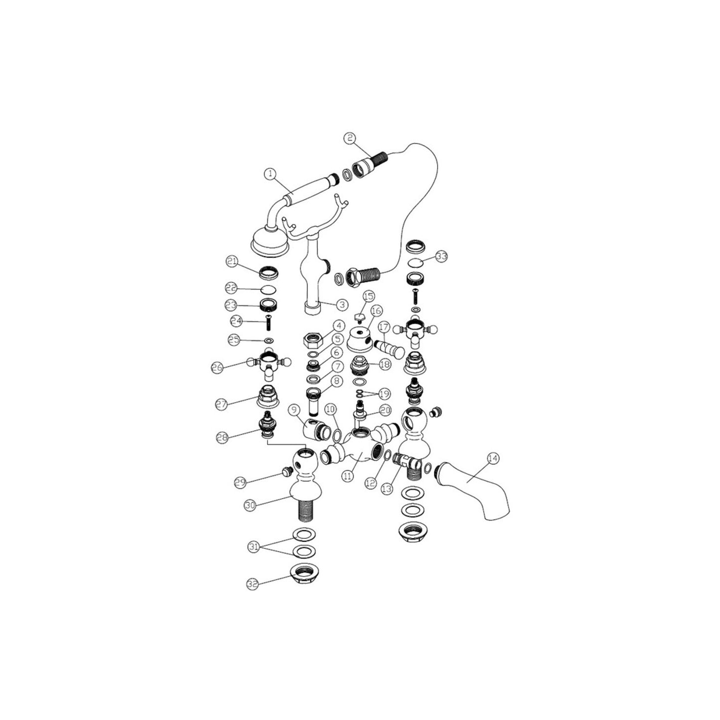 Virell Bath/Shower Mixer & Shower Kit