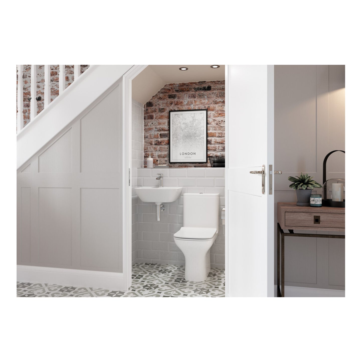 Calmea Cloakroom Basin & Bottle Trap