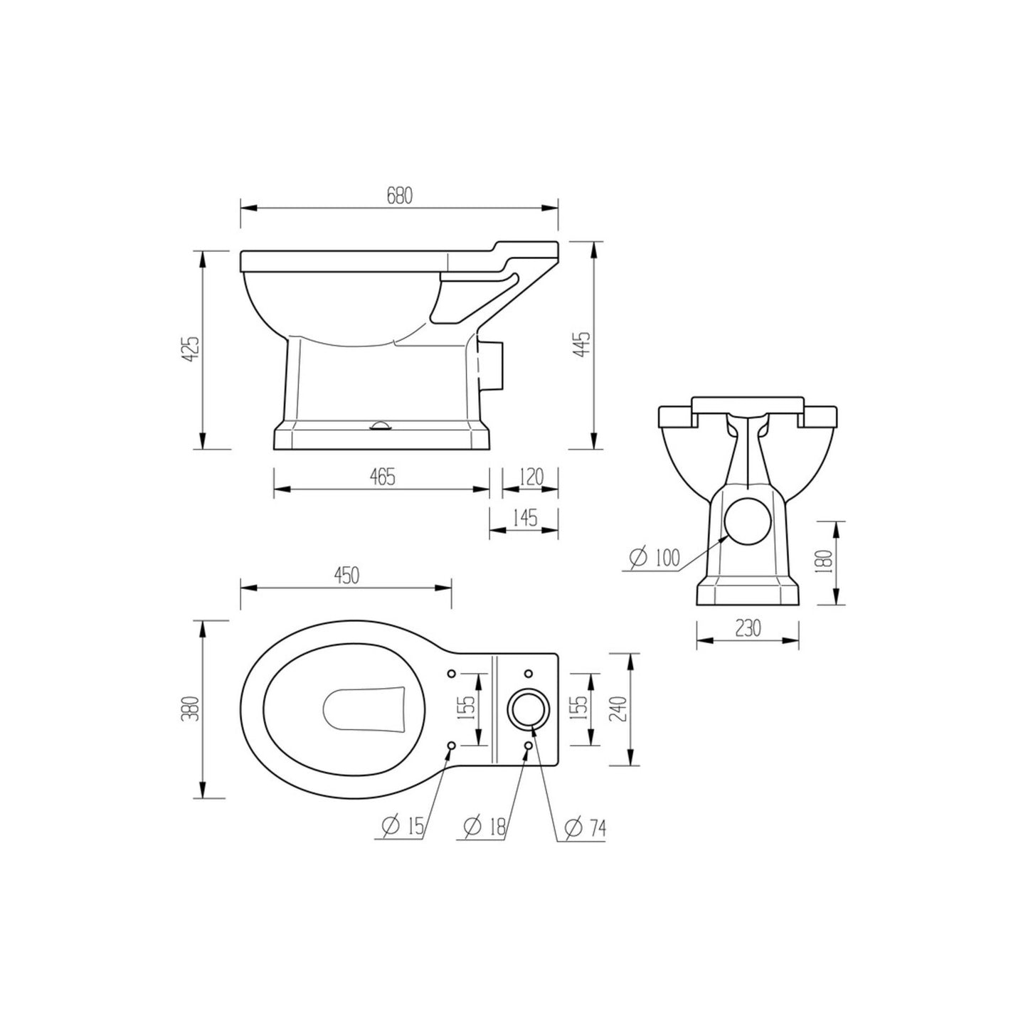 Solae Close Coupled WC & Soft Close Seat w/Br.Brass Finishes