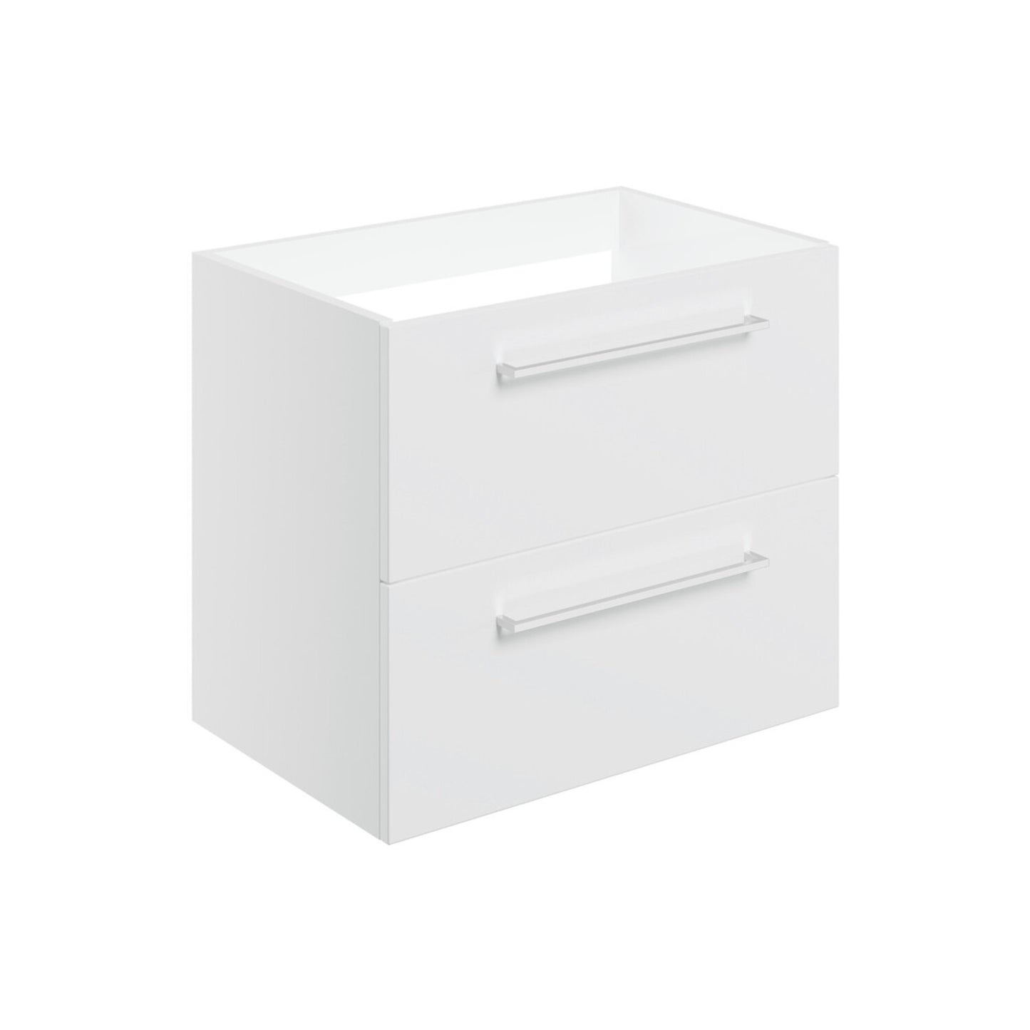 Zenari 590mm Wall Hung 2 Drawer Basin Unit (No Top) - White Gloss