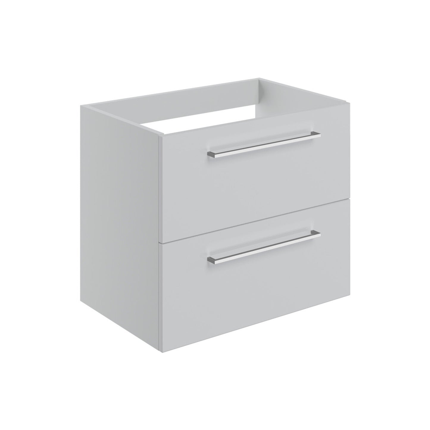 Zenari 590mm Wall Hung 2 Drawer Basin Unit (No Top) - Grey Gloss