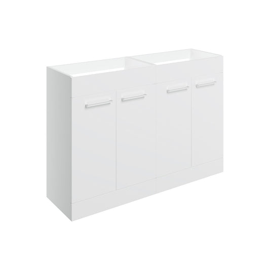 Zenari 1180mm Floor Standing 2 Door Basin Unit Run (No Top) - White Gloss