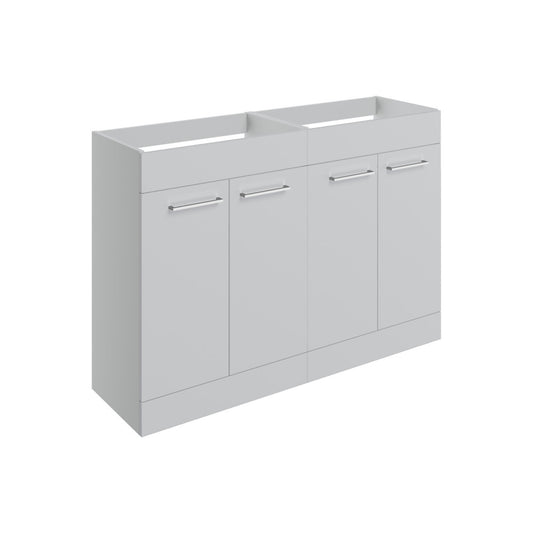 Zenari 1180mm Floor Standing 2 Door Basin Unit Run (No Top) - Grey Gloss