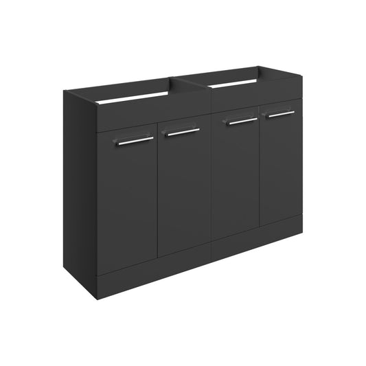 Zenari 1180mm Floor Standing 2 Door Basin Unit Run (No Top) - Anthracite Gloss