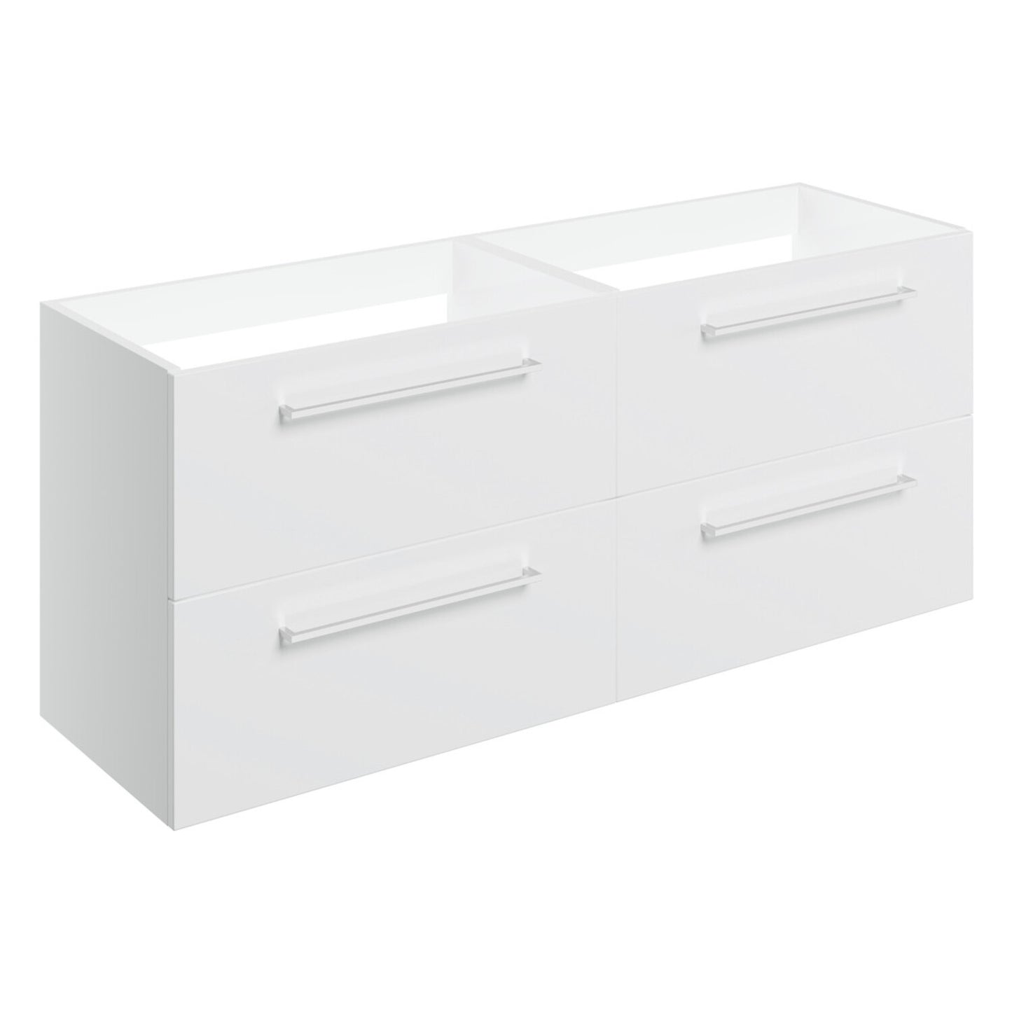Zenari 1180mm Wall Hung 2 Drawer Basin Unit Run (No Top) - White Gloss