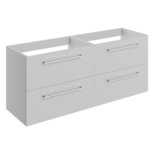 Zenari 1180mm Wall Hung 2 Drawer Basin Unit Run (No Top) - Grey Gloss