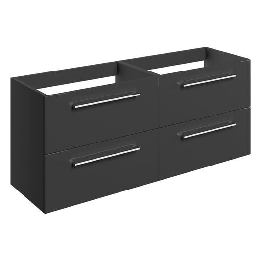 Zenari 1180mm Wall Hung 2 Drawer Basin Unit Run (No Top) - Anthracite Gloss