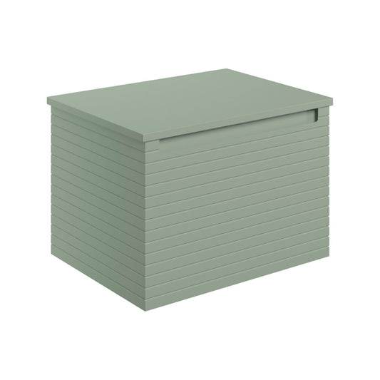 Delari 610mm Wall Hung 1 Drawer Basin Unit & Worktop - Matt Willow Green