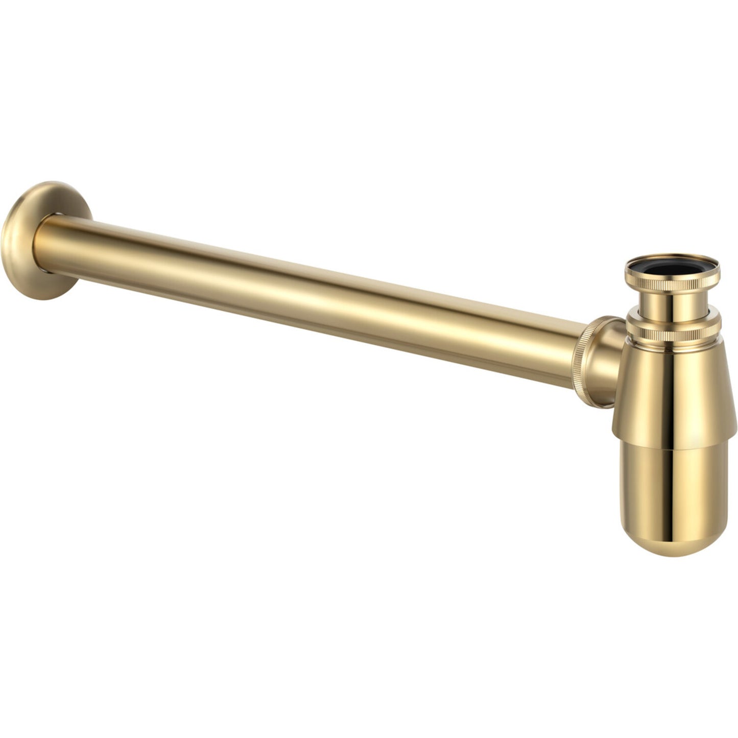 Quelora 800mm Wall Hung Grey Marble Basin Shelf & Brushed Brass Bottle Trap