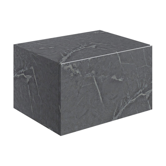 Quelora 600mm Wall Hung Storage Drawer - Grey Marble