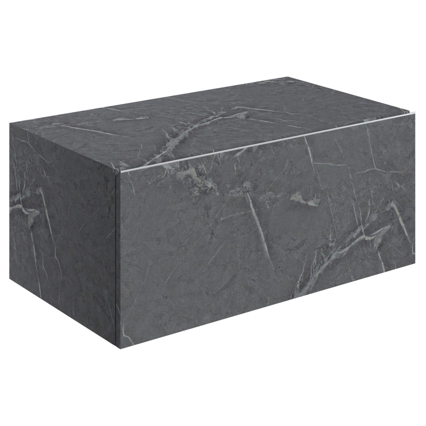 Quelora 800mm Wall Hung Storage Drawer - Grey Marble