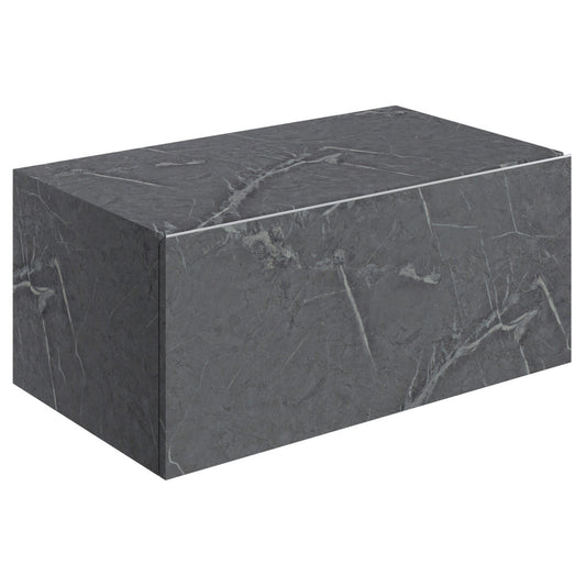 Quelora 800mm Wall Hung Storage Drawer - Grey Marble