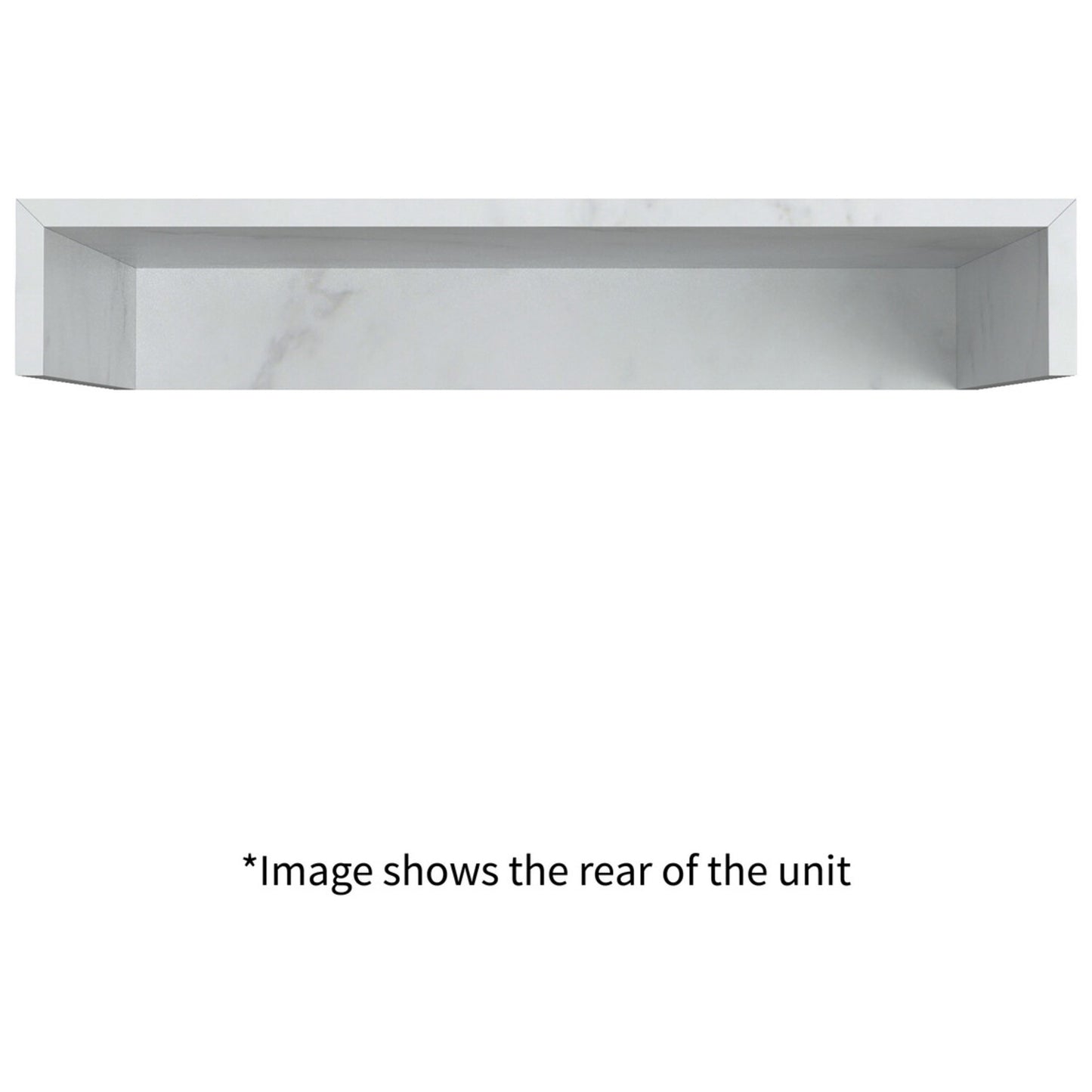 Quelora 600mm Wall Hung White Marble Basin Shelf & Chrome Bottle Trap
