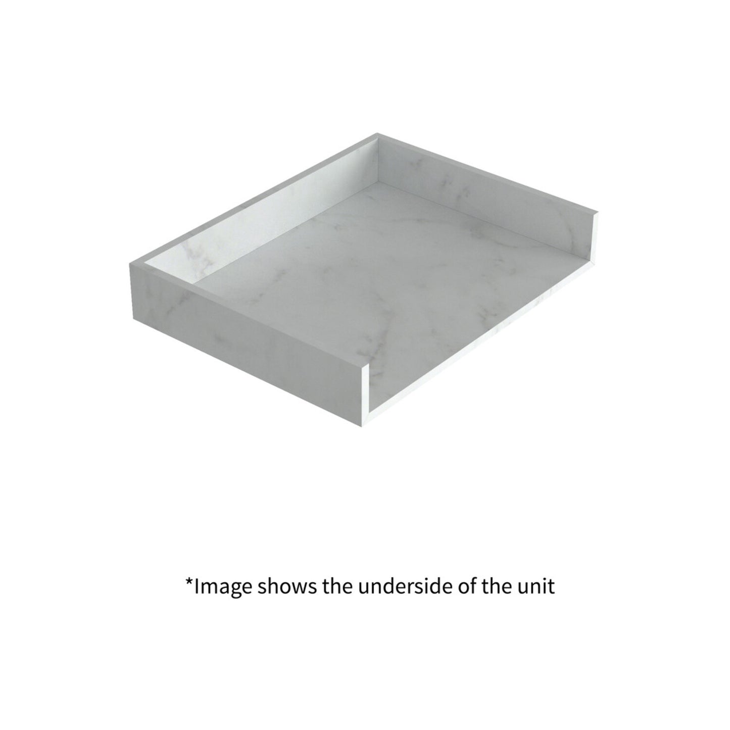 Quelora 800mm Wall Hung White Marble Basin Shelf & Chrome Bottle Trap