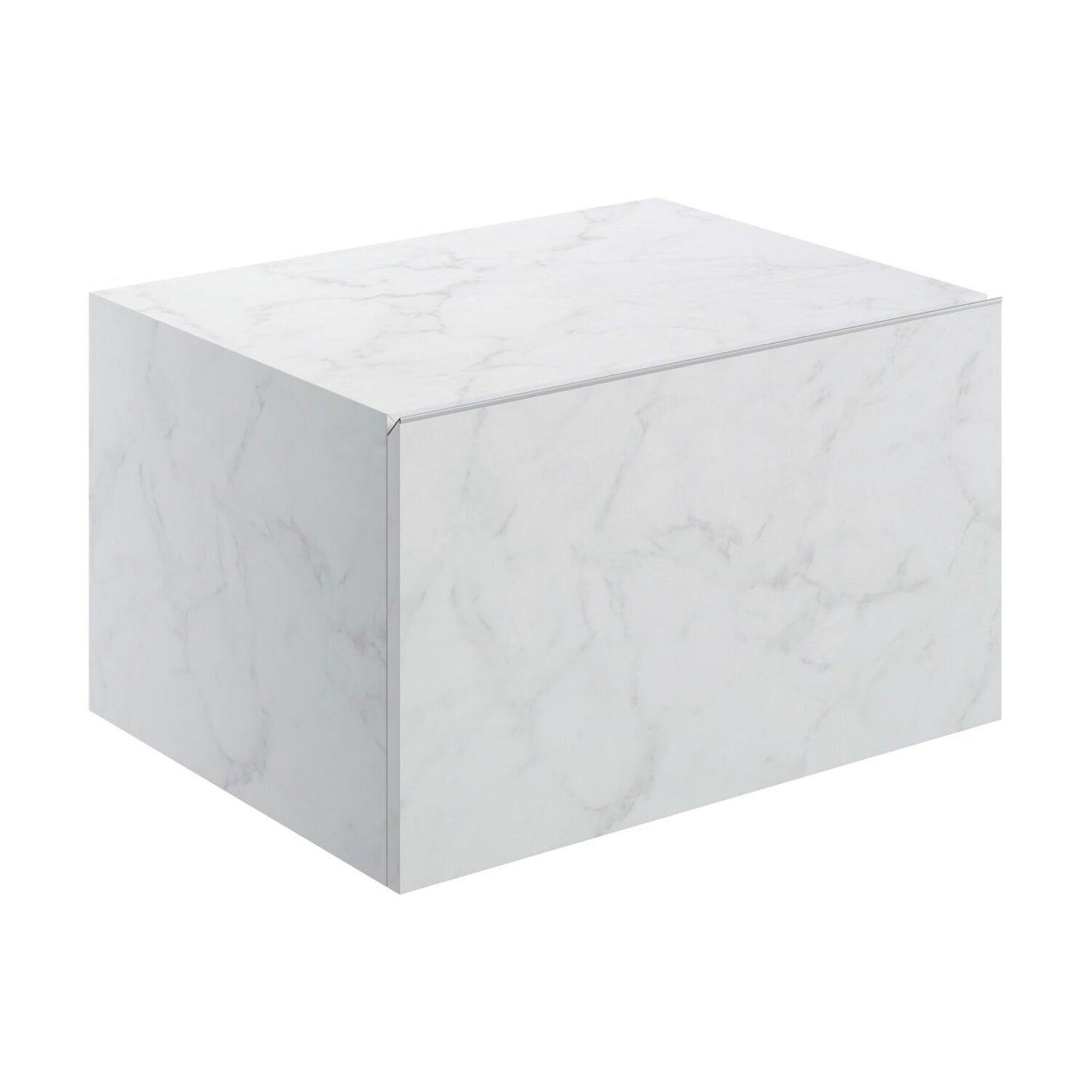 Quelora 600mm Wall Hung Storage Drawer - White Marble