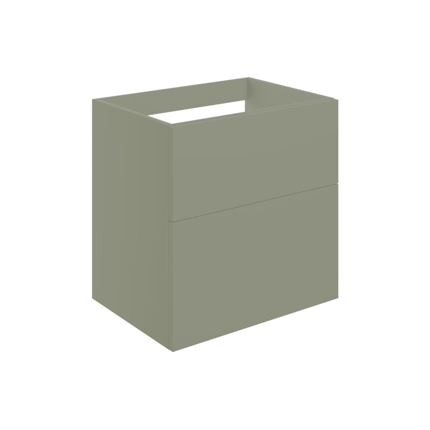 Tavira 590mm Wall Hung 2 Drawer Basin Unit (No Top) - Matt Olive Green
