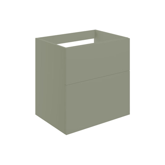 Tavira 590mm Wall Hung 2 Drawer Basin Unit (No Top) - Matt Olive Green