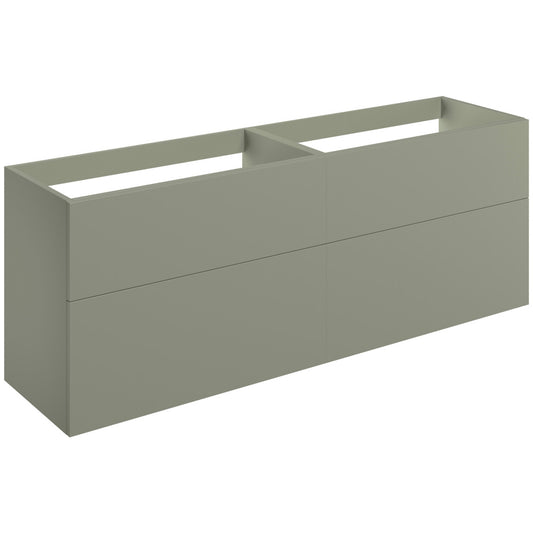 Tavira 1180mm Wall Hung 4 Drawer Basin Unit (No Top) - Matt Olive Green