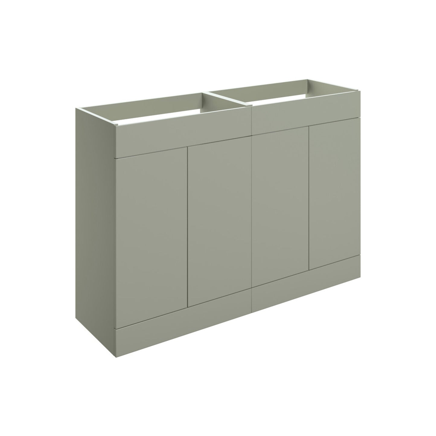 Tavira 1180mm Floor Standing 4 Door Basin Unit (No Top) - Matt Olive Green