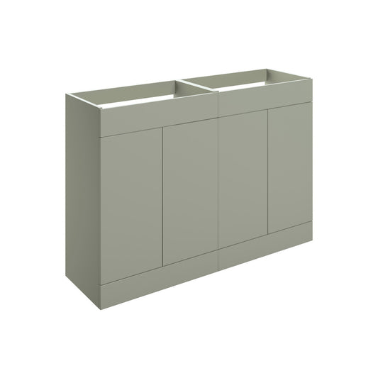 Tavira 1180mm Floor Standing 4 Door Basin Unit (No Top) - Matt Olive Green