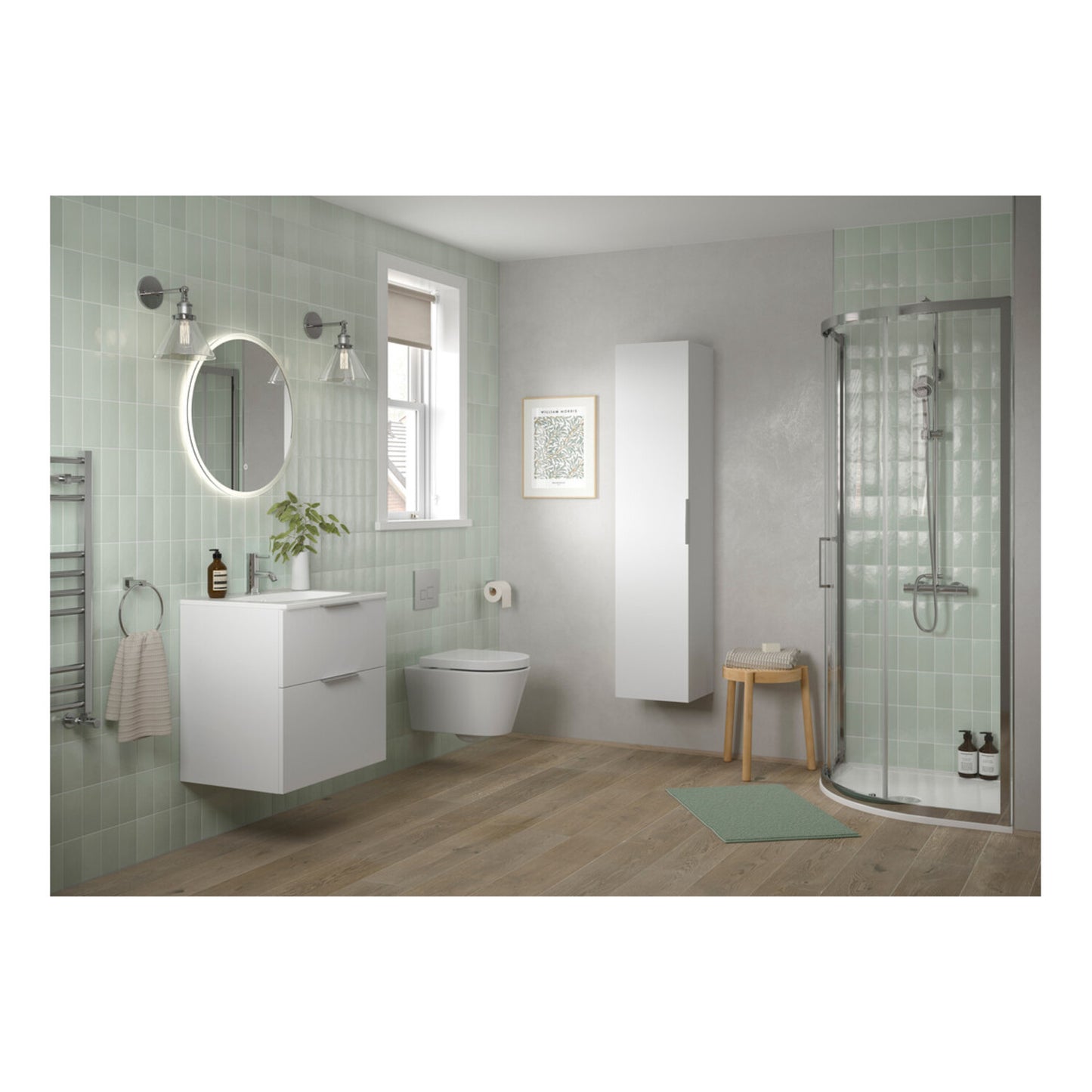 Tavira 815mm Wall Hung 2 Drawer Basin Unit & 1 Tap Hole Basin - Matt White