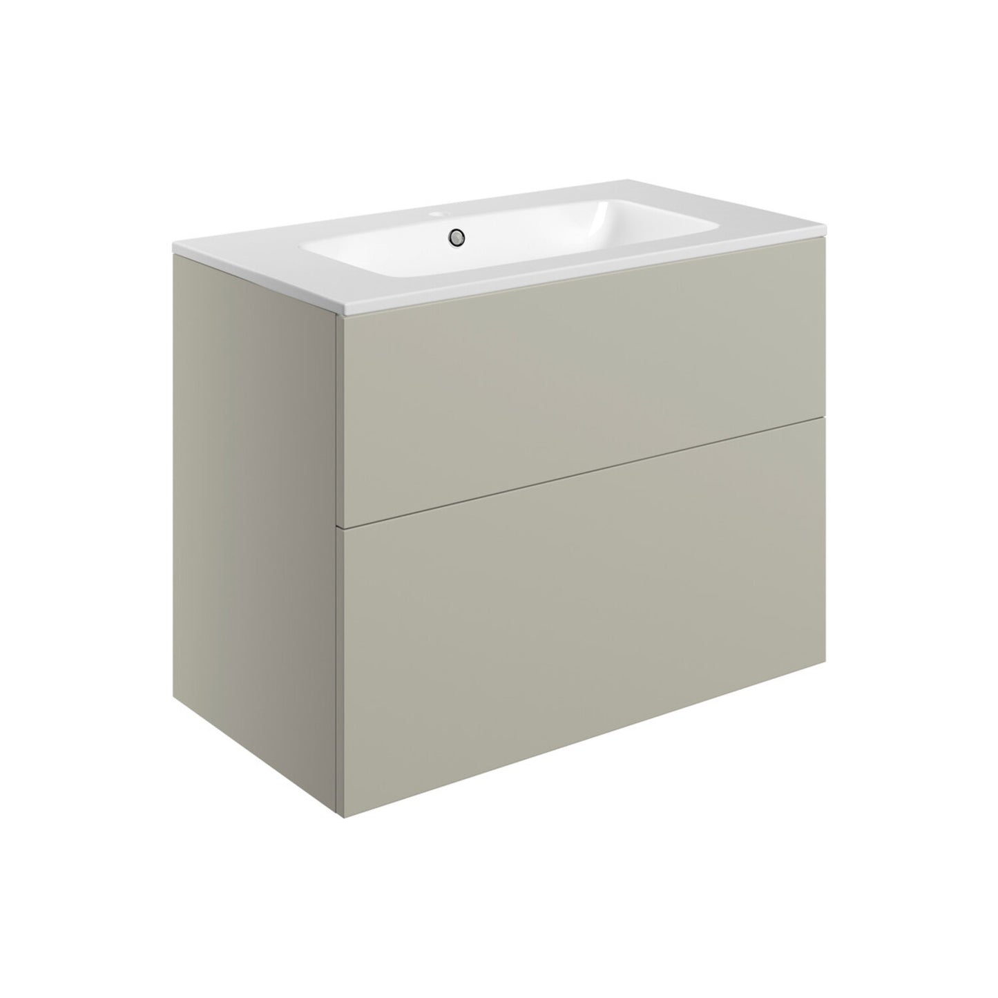Tavira 815mm Wall Hung 2 Drawer Basin Unit & 1 Tap Hole Basin - Matt Latte