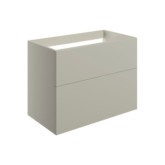 Tavira 790mm Wall Hung 2 Drawer Basin Unit (No Top) - Matt Latte