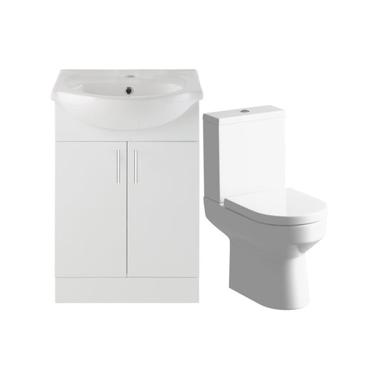 Yuna 550mm Vanity & C/C Toilet Pack