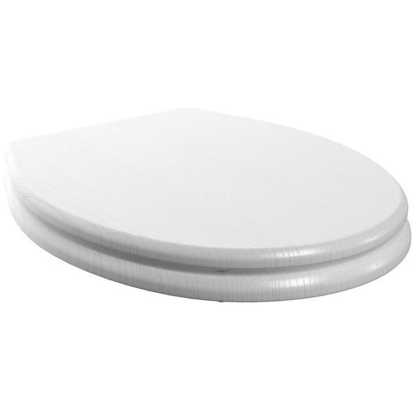 Solae Soft Close Toilet Seat - Satin White Wood Effect