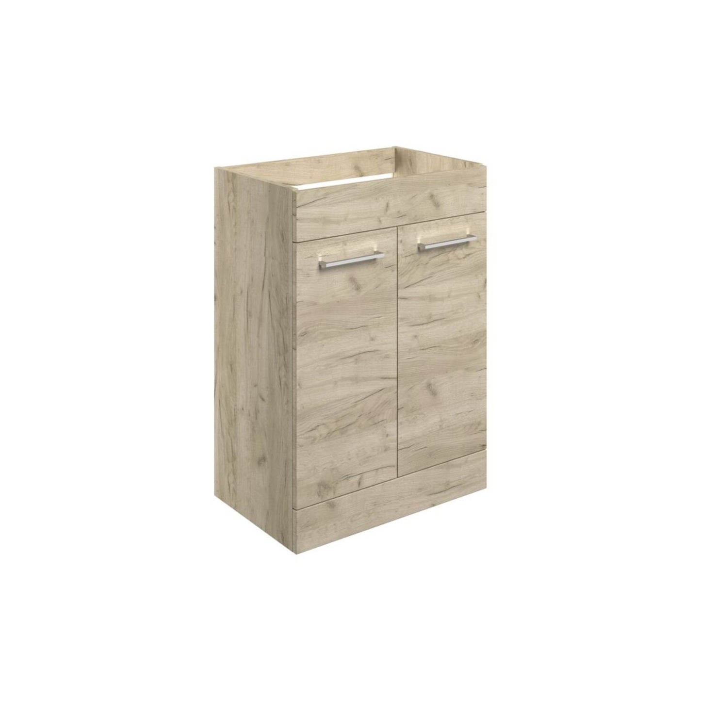 Zenari 590mm Floor Standing 2 Door Basin Unit (No Top) - Oak