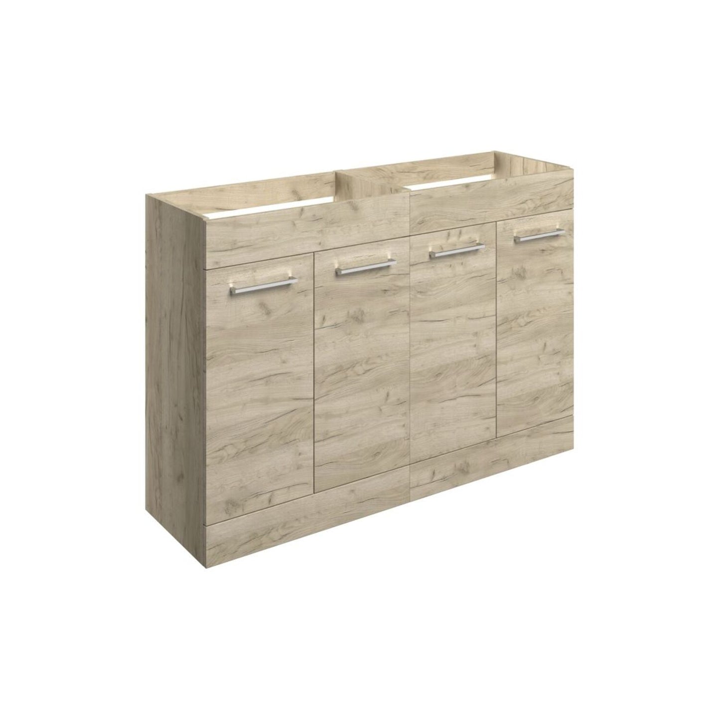 Zenari 1180mm Floor Standing 2 Door Basin Unit Run (No Top) - Oak