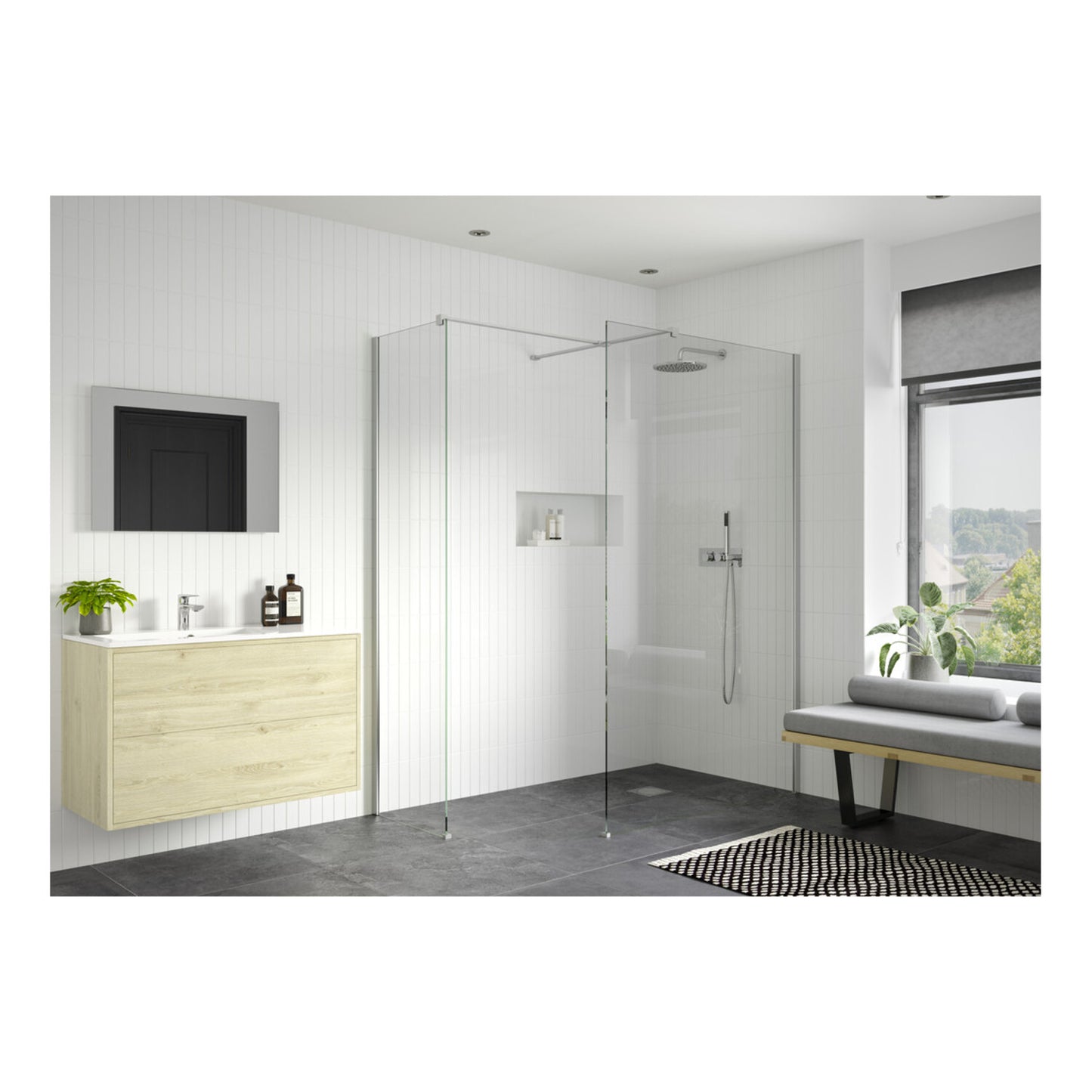 Nuvata Wetroom Side Panel & Arm