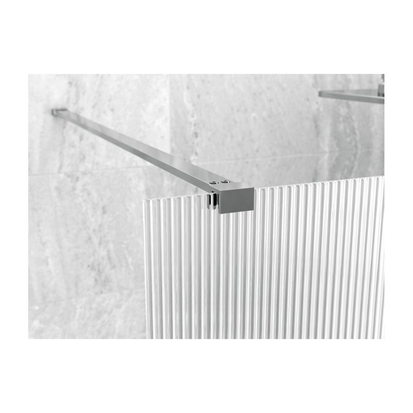 Nuvata Fluted Wetroom Panel & Support Bar