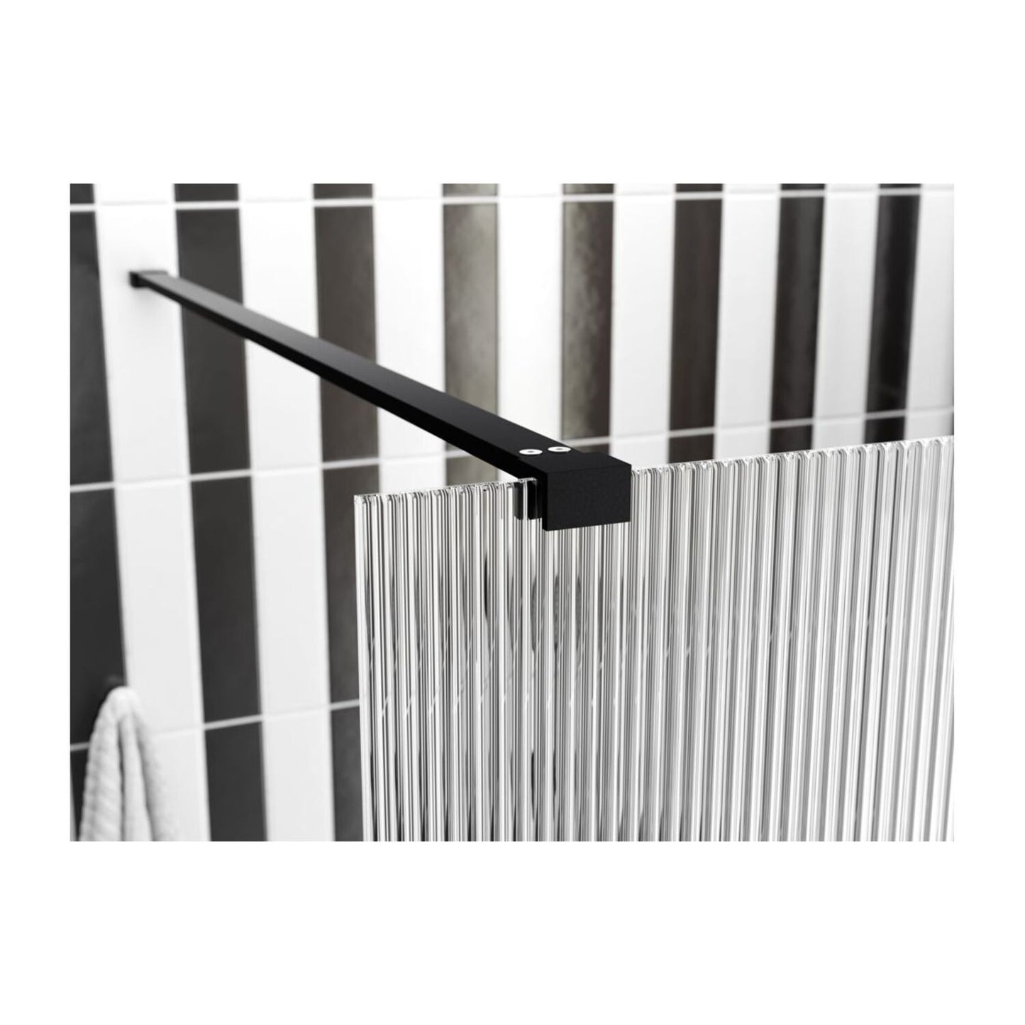 Nuvata Fluted Wetroom Panel & Support Arm