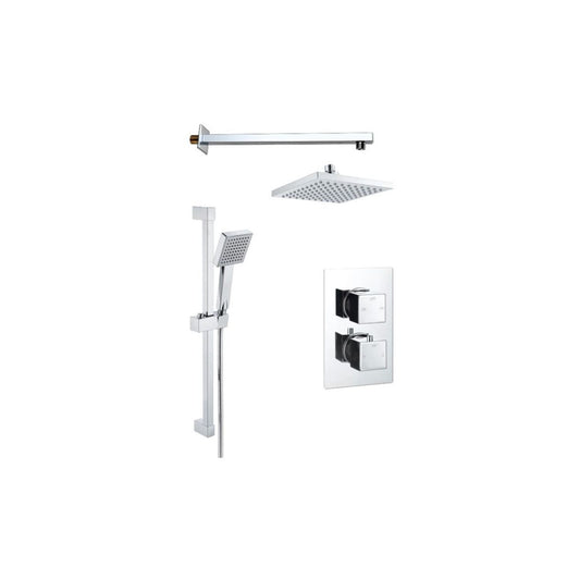 Square Concealed Valve Head & Arm Shower Pack