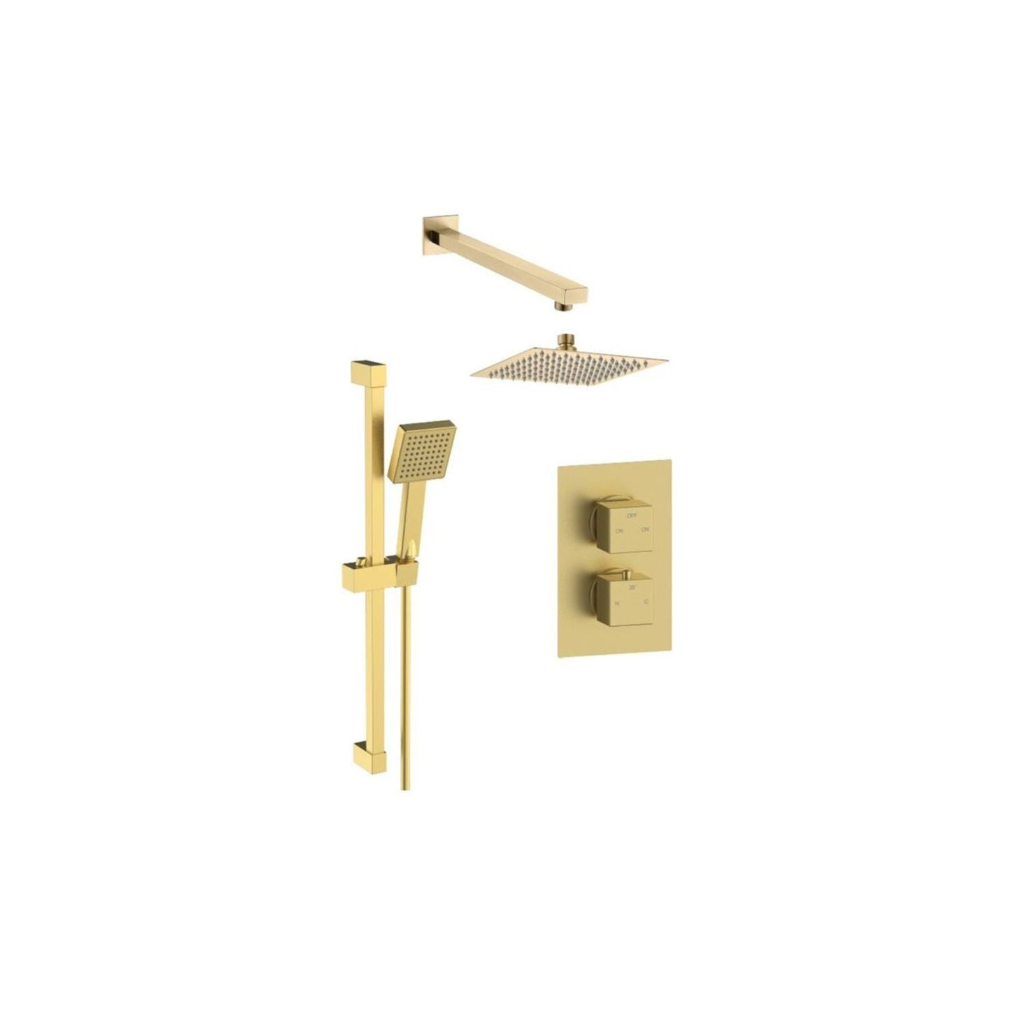 Square Concealed Valve Head & Arm Shower Pack