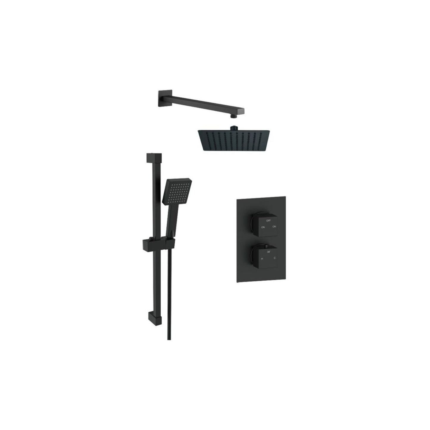 Square Concealed Valve Head & Arm Shower Pack