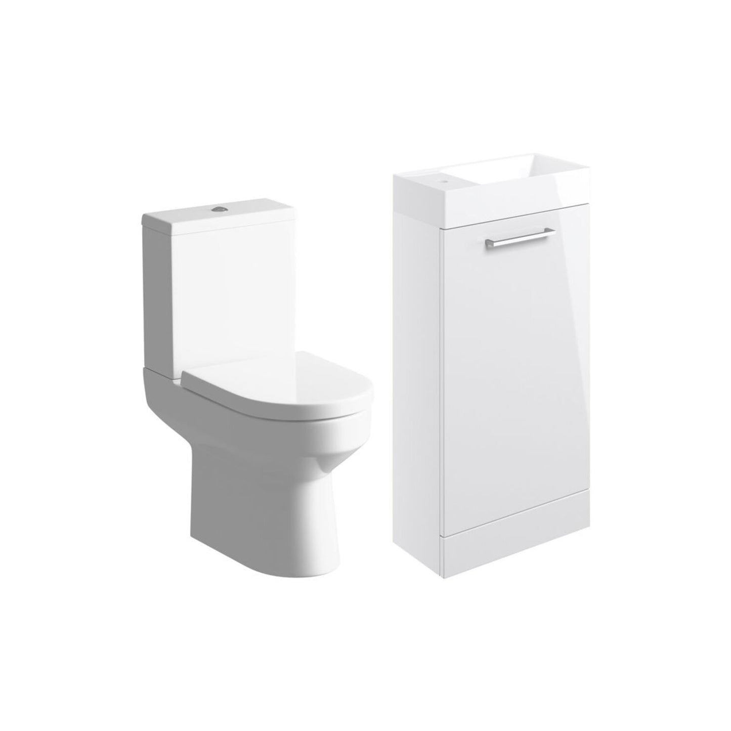 Zenari 410mm F/S Basin Unit & C/C Toilet Pack - White Gloss