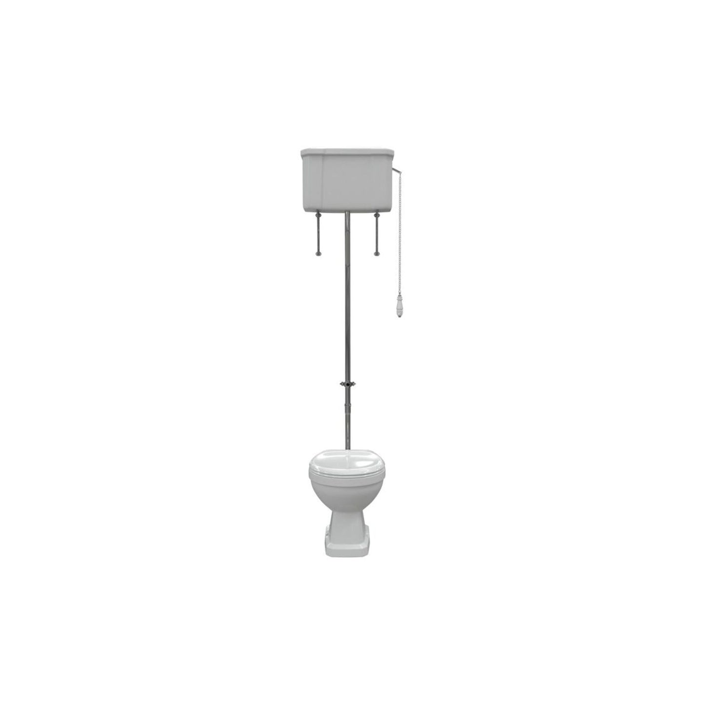 Solae High Level WC & Satin White Wood Effect Seat w/Br.Brass Finishes