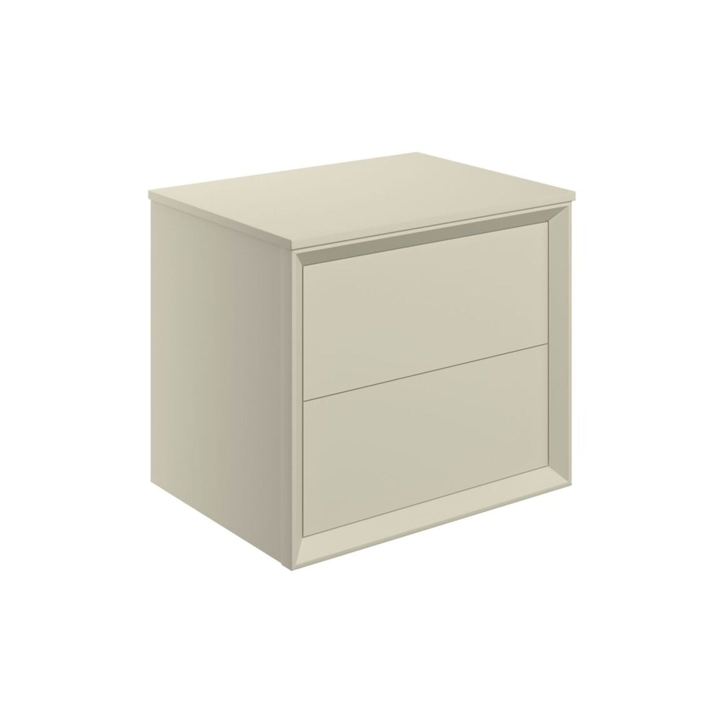 Seluna 610mm Wall Hung 2 Drawer Basin Unit & Top - Matt Cotton