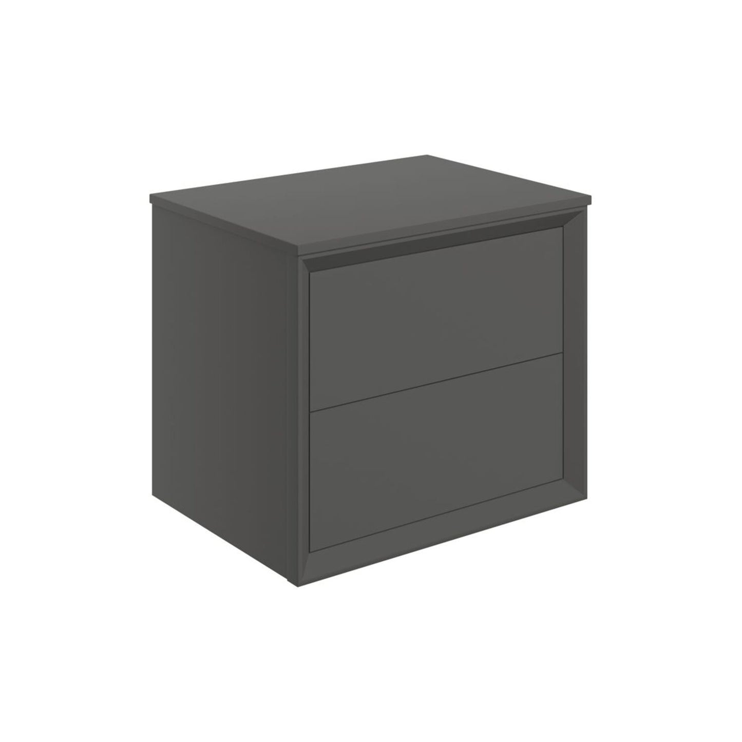 Seluna 610mm Wall Hung 2 Drawer Basin Unit & Top - Matt Clay