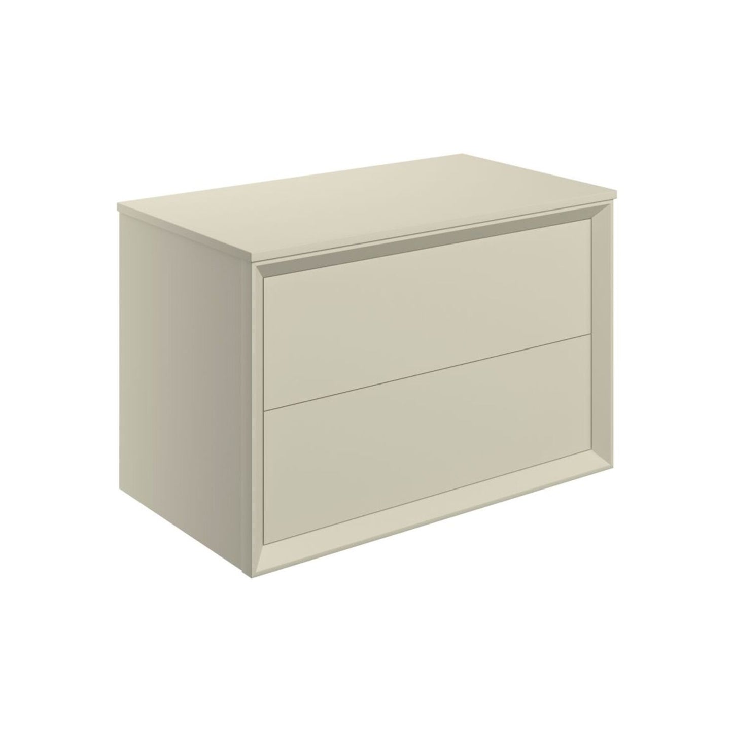 Seluna 810mm Wall Hung 2 Drawer Basin Unit & Top - Matt Cotton