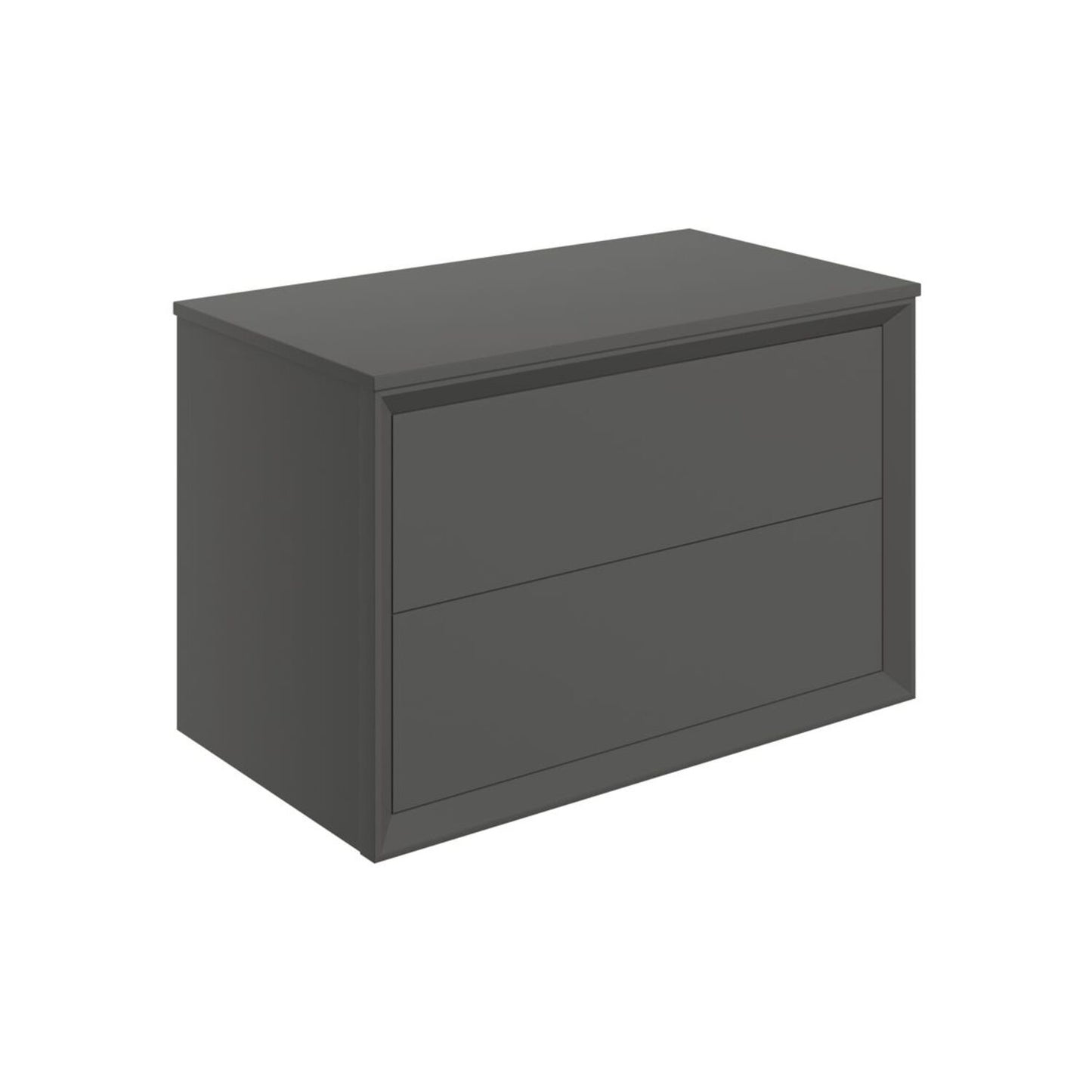 Seluna 810mm Wall Hung 2 Drawer Basin Unit & Top - Matt Clay