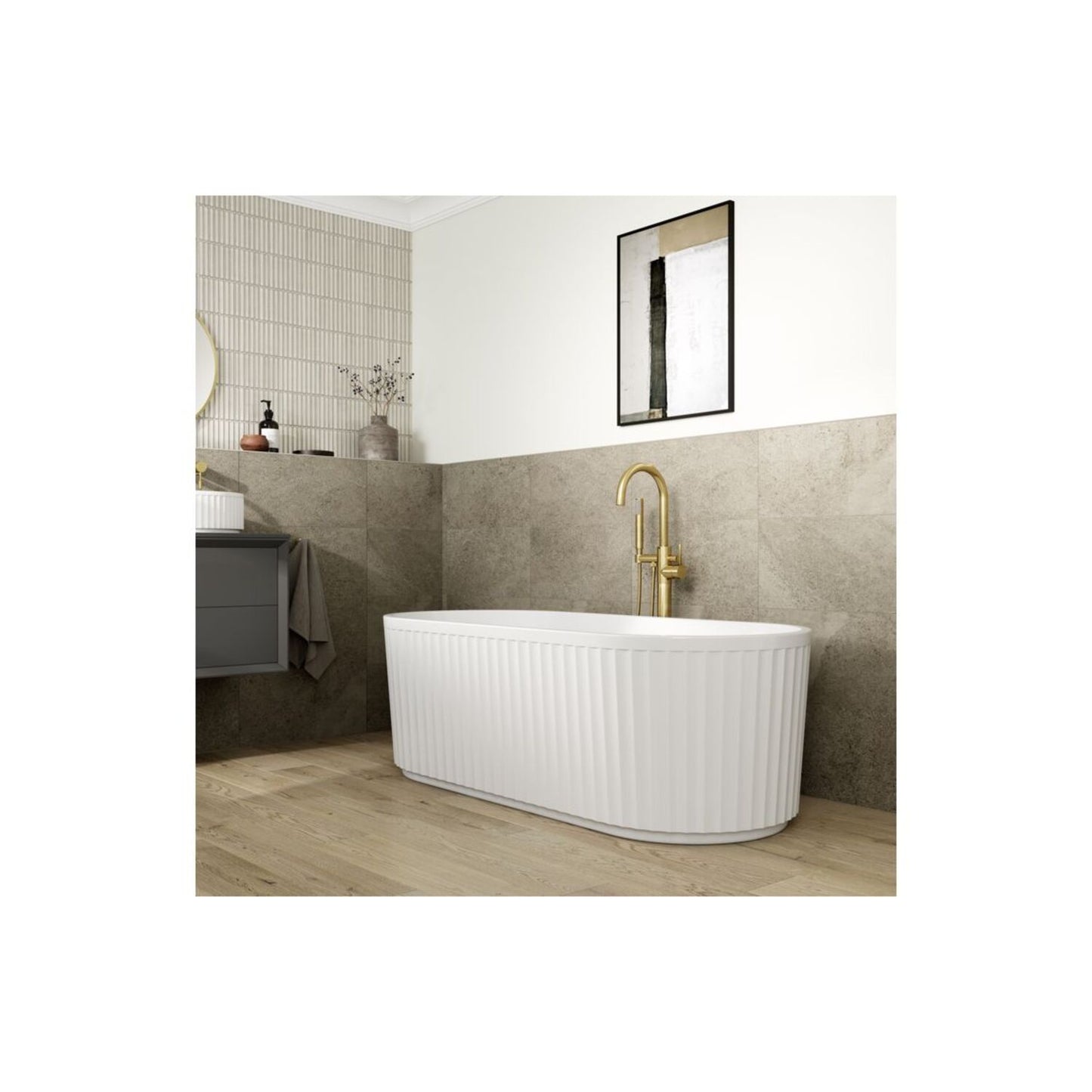 Seluna 810mm Wall Hung 2 Drawer Basin Unit & Top - Matt Clay