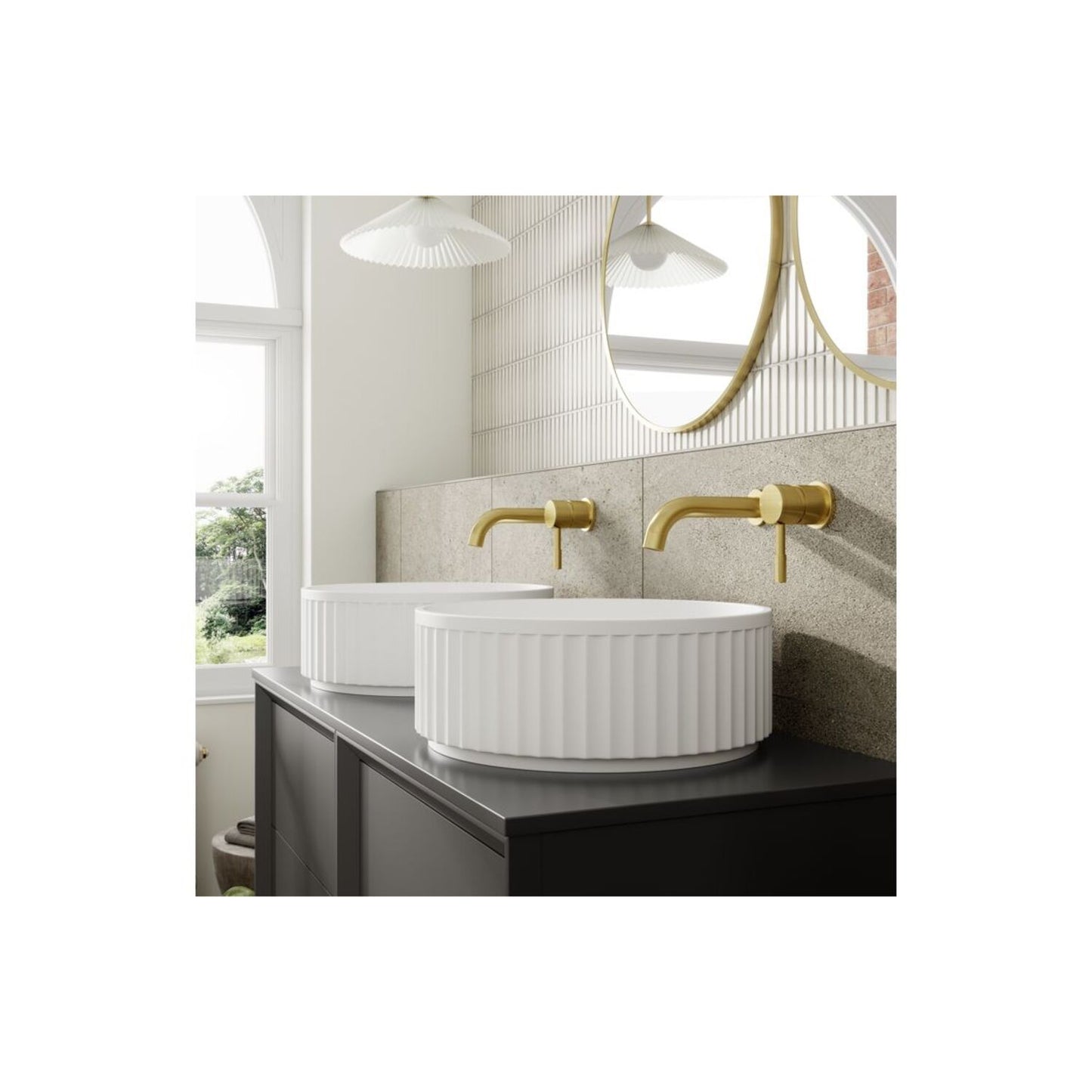 Seluna 345mm Wall Hung 1 Door Tall Unit - Matt Clay