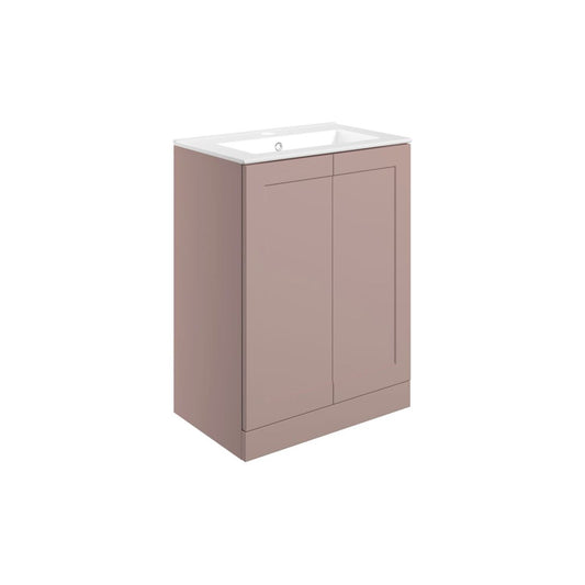 Pellora 615mm Floor Standing 2 Door Basin Unit & Basin - Matt Peony