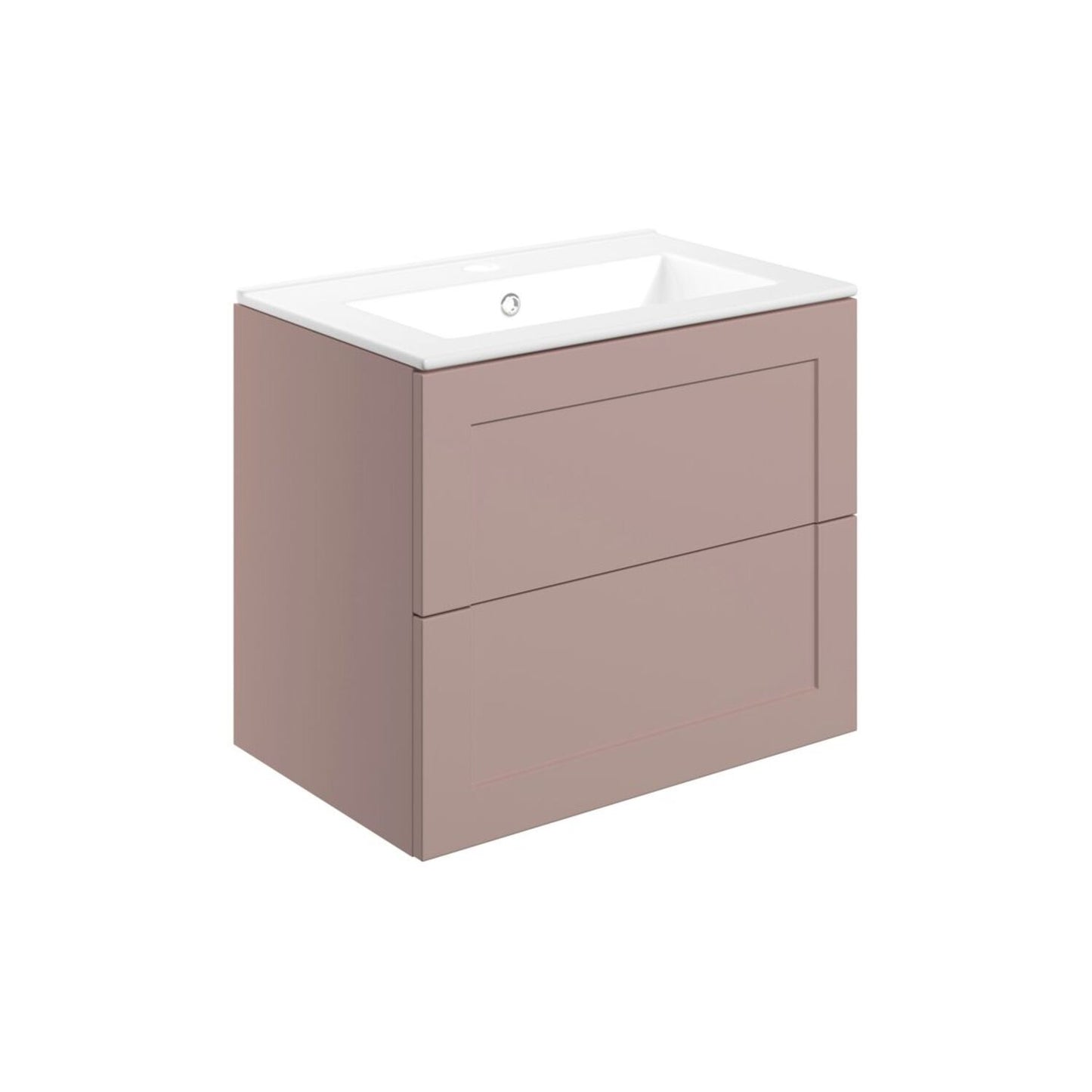 Pellora 615mm Wall Hung 2 Drawer Basin Unit & Basin - Matt Peony