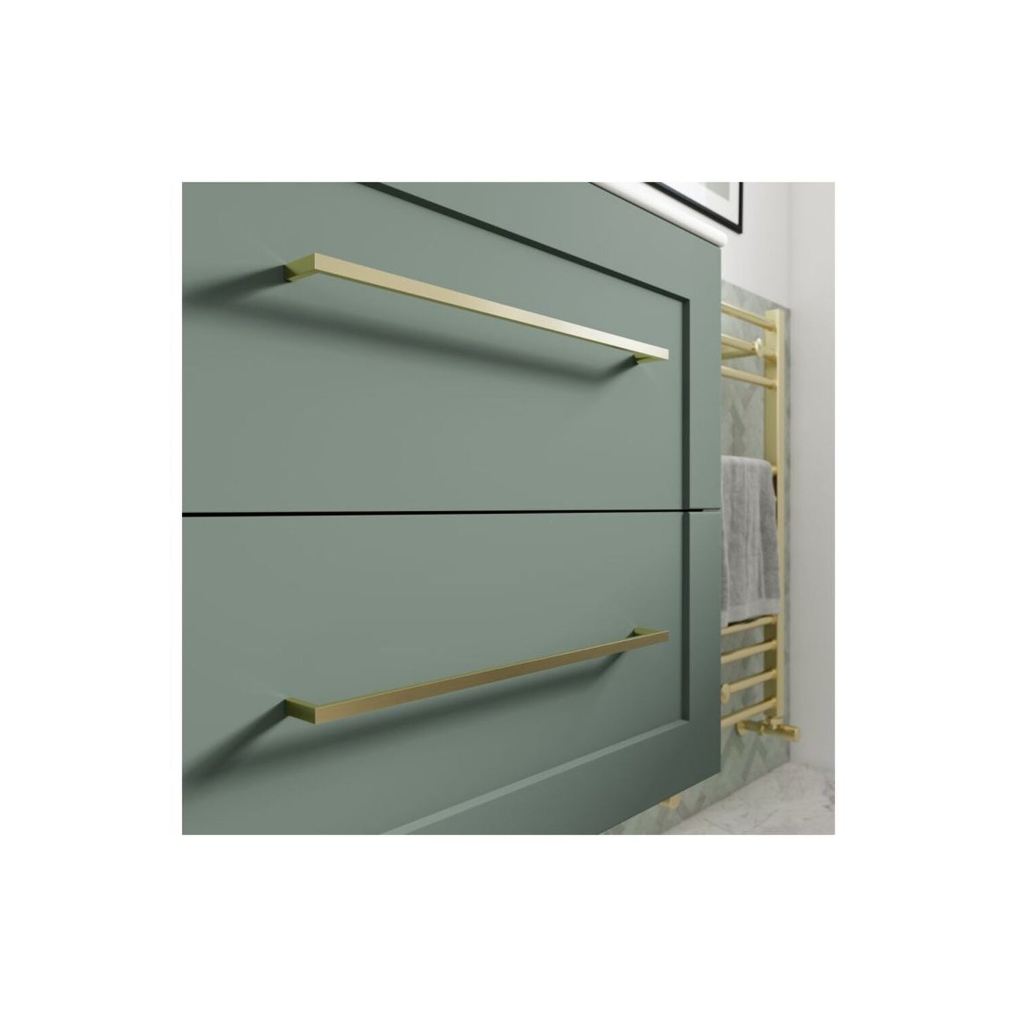 Pellora 300mm Wall Hung 1 Door Tall Unit - Matt Reed Green