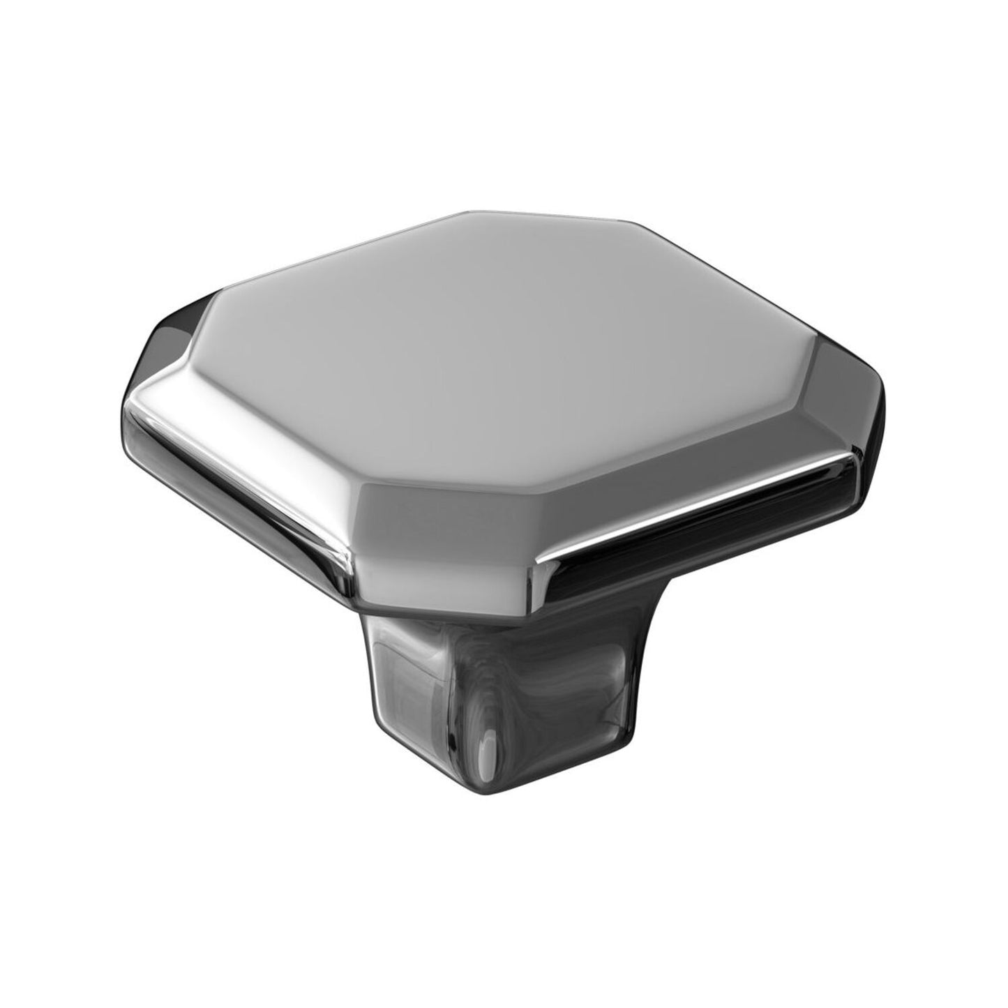 34mm Octagonal Deco Knob - Chrome