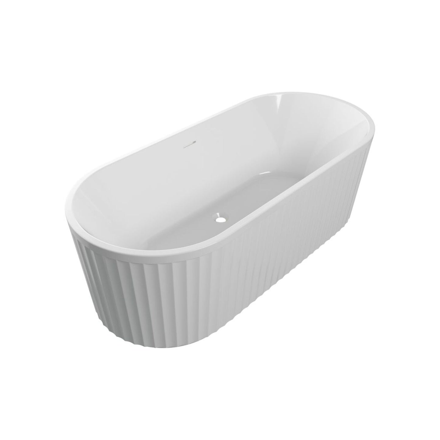 Oranya Fluted Freestanding 1700x750x570mm 0 Tap Hole Bath